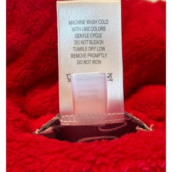 Oscar De La Renta Red Plush Bathrobe - Picture 7 of 8